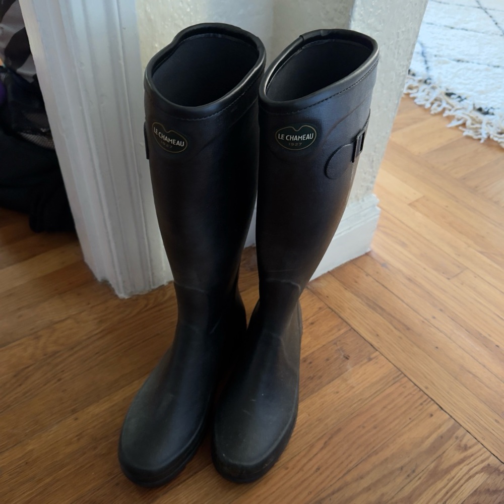 le chameau giverny jersey lined rain boots